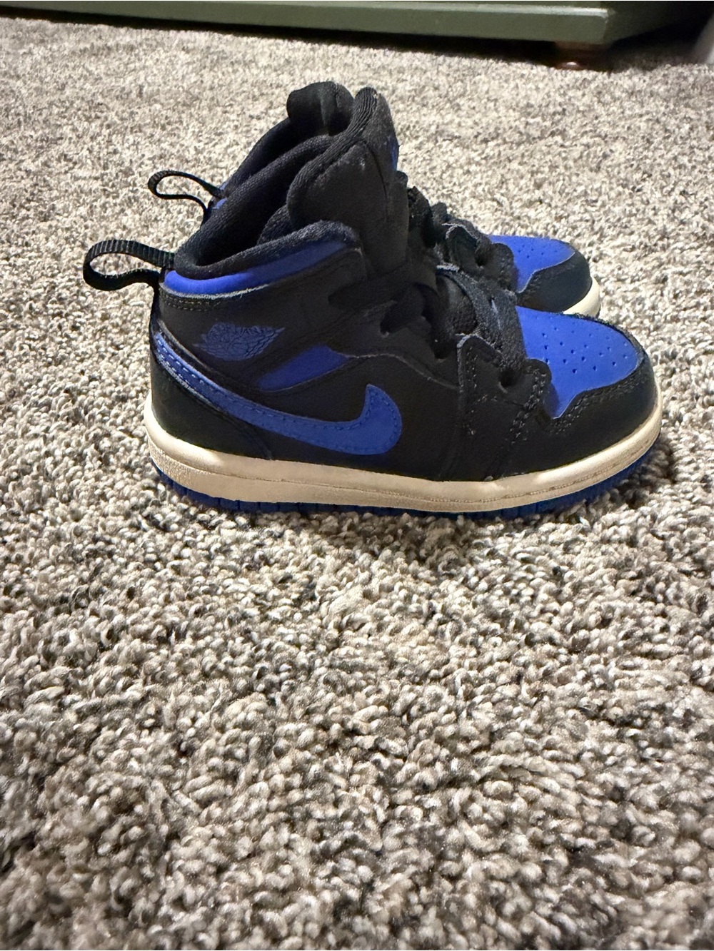 Jordan Kids' Black and Blue High-Top Sneakers